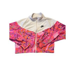 Nike Sportswear Womens Track Jacket Pink Orange Pixel Print BV2827-030 Medium